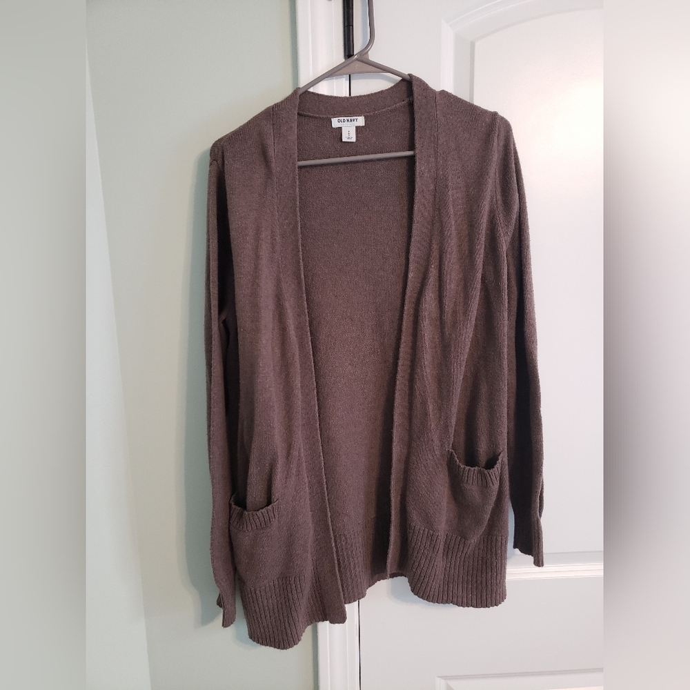 Old Navy Womens Open-Front Longline Cardigan Brown Size Medium